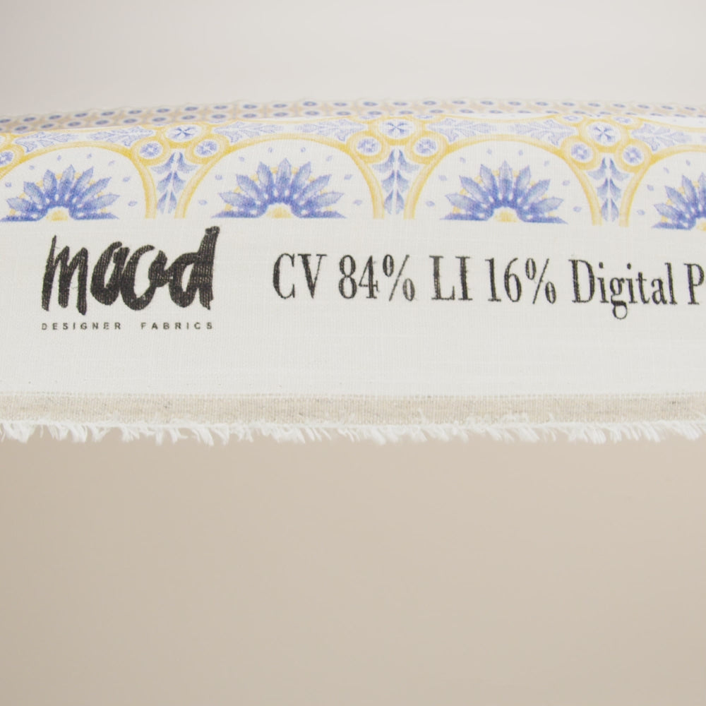 Viscose and Linen Woven Print - Violet Storm and Yellow Floral Tiles - Mood Exclusive Sao Bento - Image 5 of 5