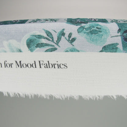 Slubbed Gauzy Cotton Woven - Teal and Blue Big Floral Checkerboard - Mood Exclusive Checkerbloom Print