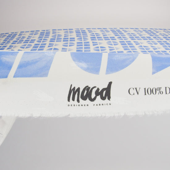 Hands Viscose Jacquard Print - Blue Divided Geometric Shapes - Mood Exclusive Elementary Views - Image 6 of 6