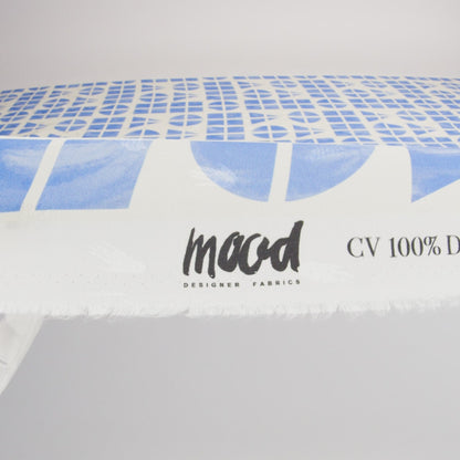 Hands Viscose Jacquard Print - Blue Divided Geometric Shapes - Mood Exclusive Elementary Views