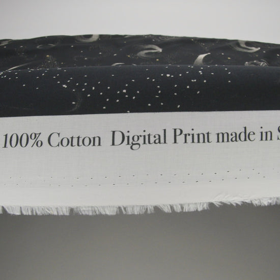 Cotton Voile - Black Celestial - Path of Apollo Print - Mood Exclusive Gaia Collection - Image 5 of 5