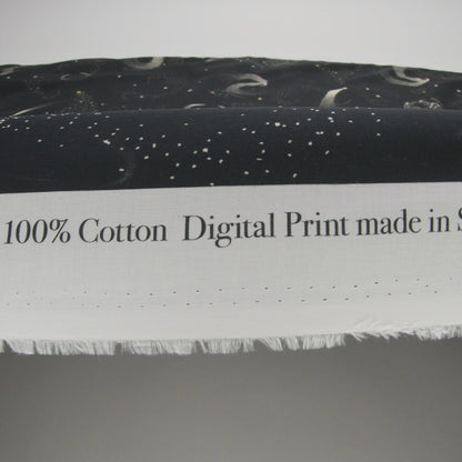 Cotton Voile - Black Celestial - Path of Apollo Print - Mood Exclusive Gaia Collection