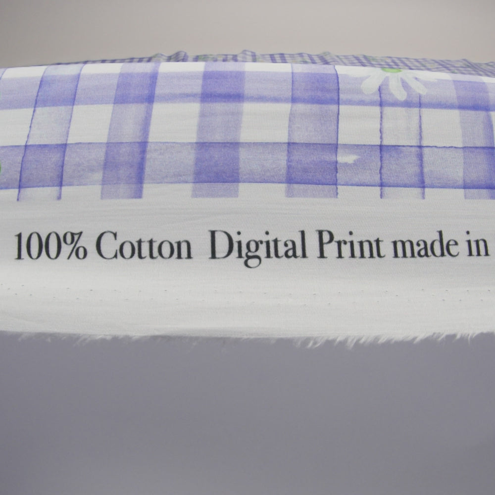 Cotton Poplin Print - Iolite Purple Gingham and Floral - Mood Exclusive Daisy Chain - Image 6 of 6