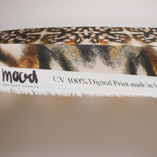 Rayon Challis - Black and Beige Abstract - From the Earth Print - Mood Exclusive Rockland Collection - Image 6 of 7