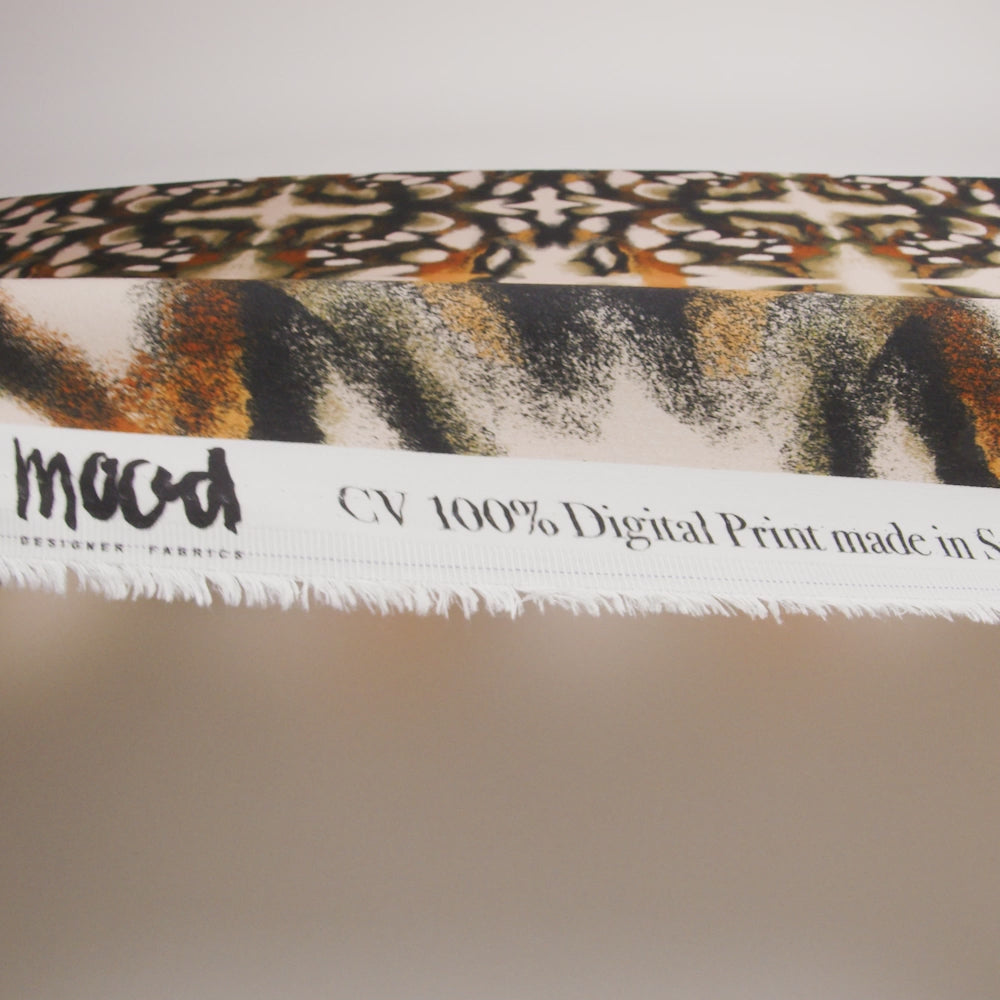 Rayon Challis - Black and Beige Abstract - From the Earth Print - Mood Exclusive Rockland Collection - Image 6 of 7