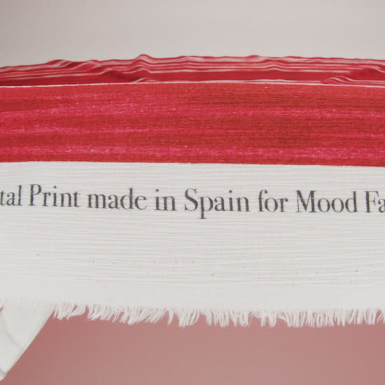 Slubbed Gauzy Cotton Woven - Red, Pink and Brown Painterly Barcode Stripes - Mood Exclusive Peppermint Parade Print - Image 6 of 6