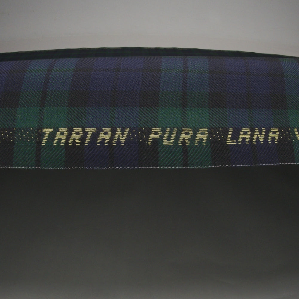 Virgin Wool Twill Made in Italy - Blue and Green Black Watch Plaid - Image 6 of 6