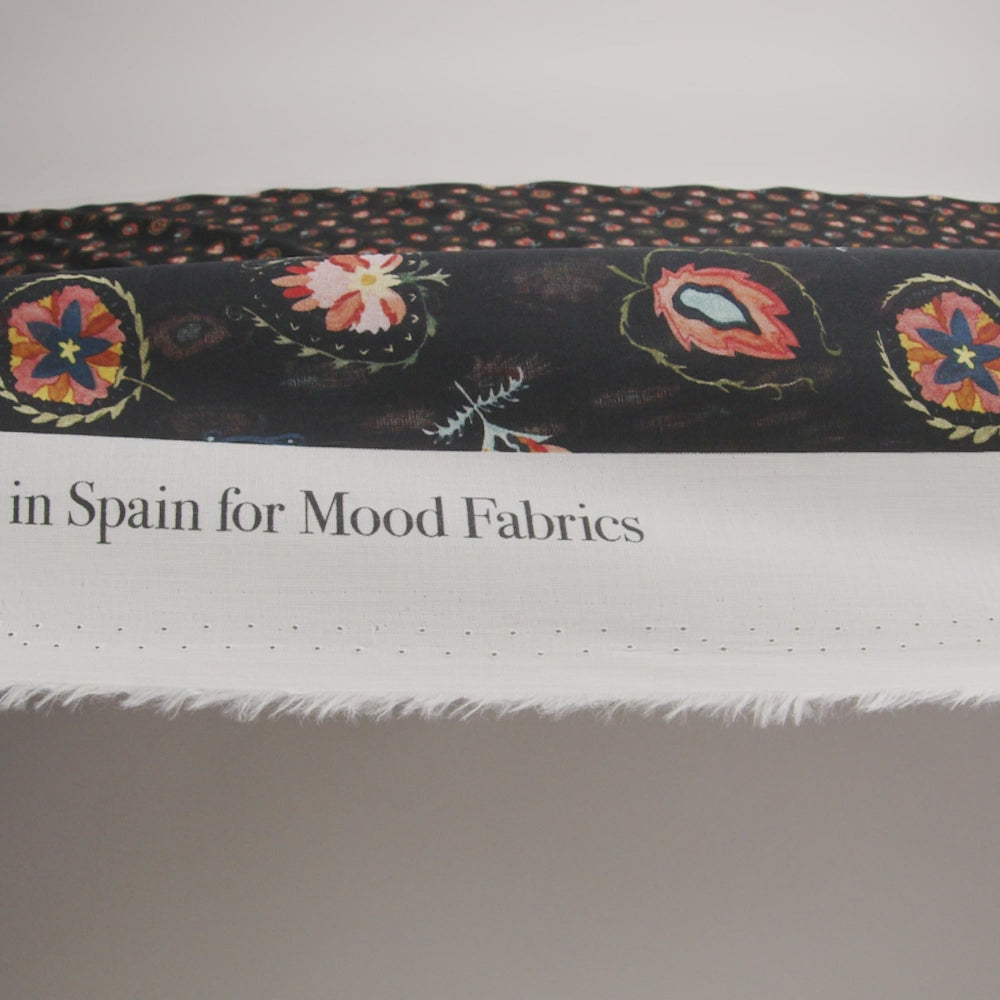 Cotton Voile - Black Floral - Heliconia Flame Print - Mood Exclusive Aloha Collection - Image 5 of 5