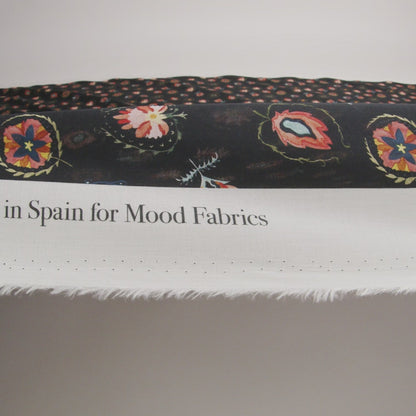 Cotton Voile - Black Floral - Heliconia Flame Print - Mood Exclusive Aloha Collection