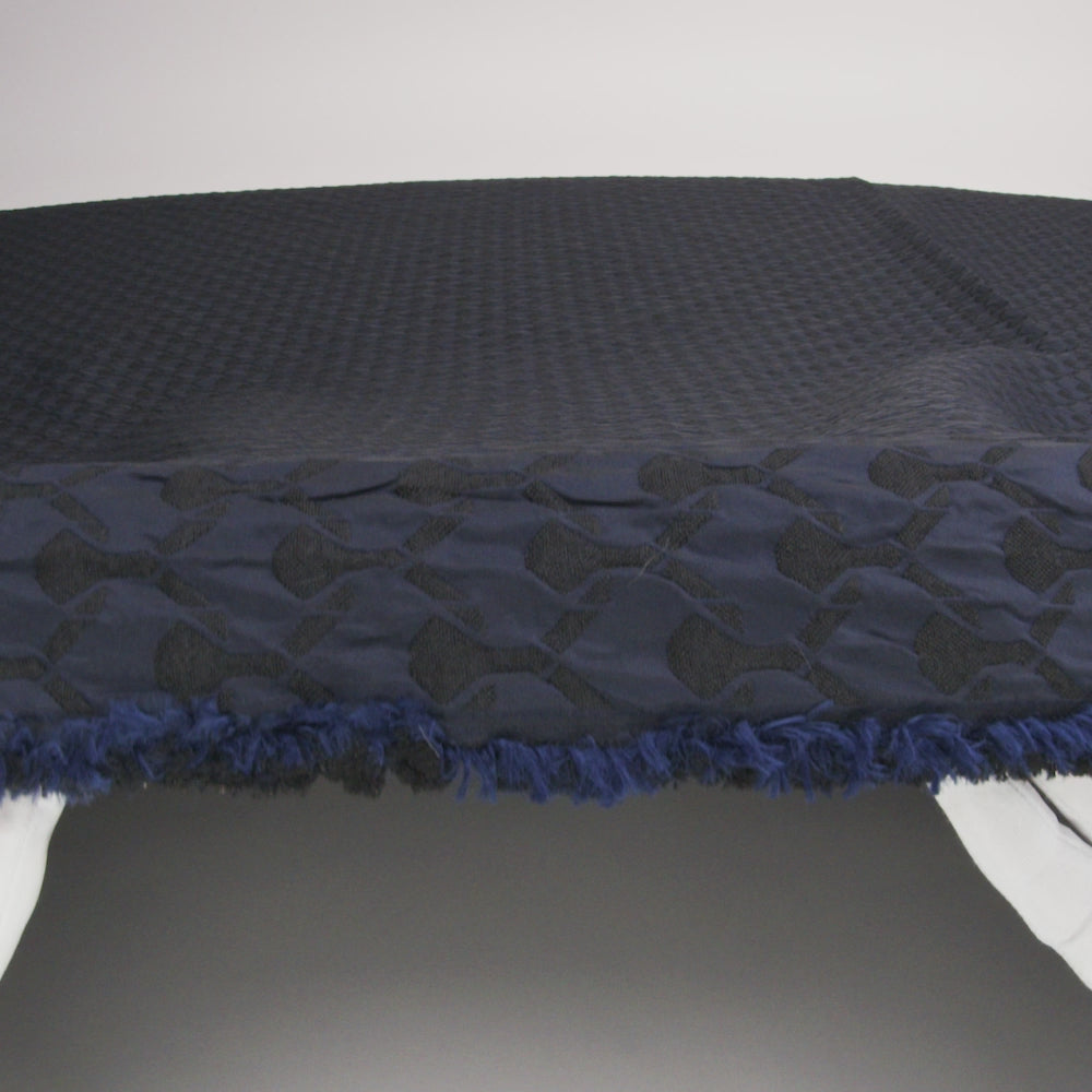 Black and Navy Quilted Brocade - Image 5 of 5