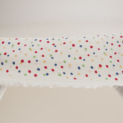 Sustainable Viscose Crepe Print - Rainbow Painterly Confetti Dots - Designer Deadstock