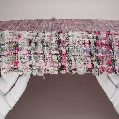 Viscose and Acrylic Chenille Tweed - Gray, Pale Sage and Orchid Pink - Newcastle Collection