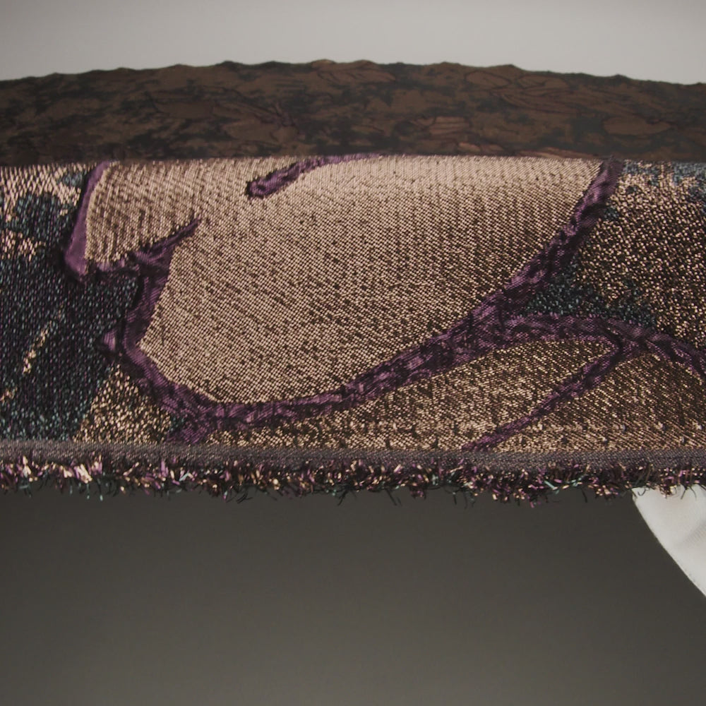 Metallic Forest, Bronze and Burgundy Mottled Floral Luxury Brocade - Image 6 of 7
