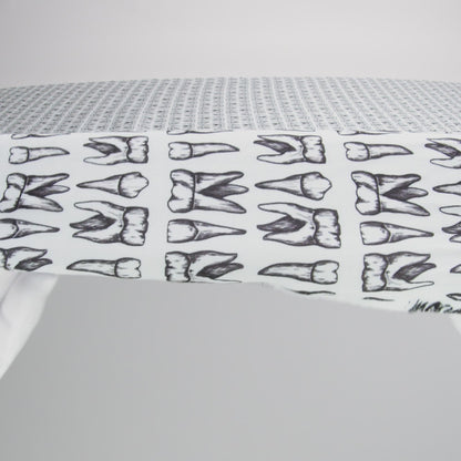 Rayon Batiste - White and Black Teeth - Berenice Print - Mood Exclusive Nevermore Collection