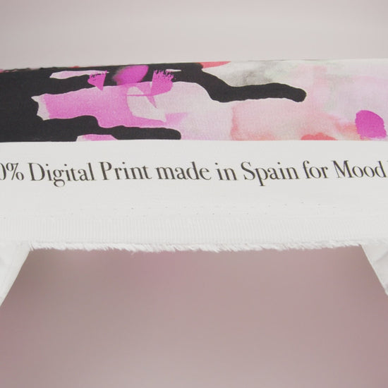 Rayon Challis - Pink and Orange Abstract Paint Drips - Painted Aspirations Print - Mood Exclusive Metro Collection - Image 6 of 7