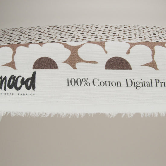 Slubbed Gauzy Cotton Woven - Brown and White Retro Daisies - Mood Exclusive Dancing Daisies Print - Image 6 of 6