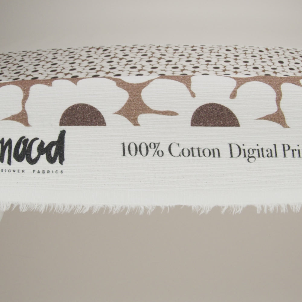 Slubbed Gauzy Cotton Woven - Brown and White Retro Daisies - Mood Exclusive Dancing Daisies Print - Image 6 of 6