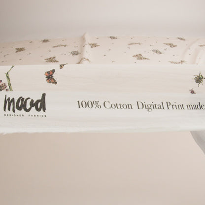 Cotton Voile - Floral Beetles and Butterflies - Tithonus' Lament Print - Mood Exclusive Gaia Collection