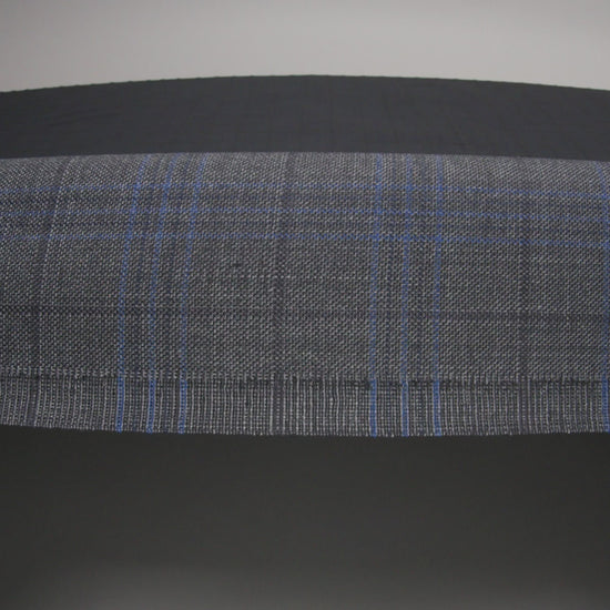 Wool and Silk Suiting - Gray and Blue Plaid - Deadstock - Image 6 of 6