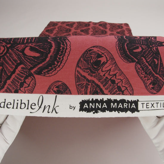 Printed Quilting Cotton by Anna Maria Textiles for Northcott - Guava Cecropia Moths - Indelible Ink Collection - Image 6 of 6