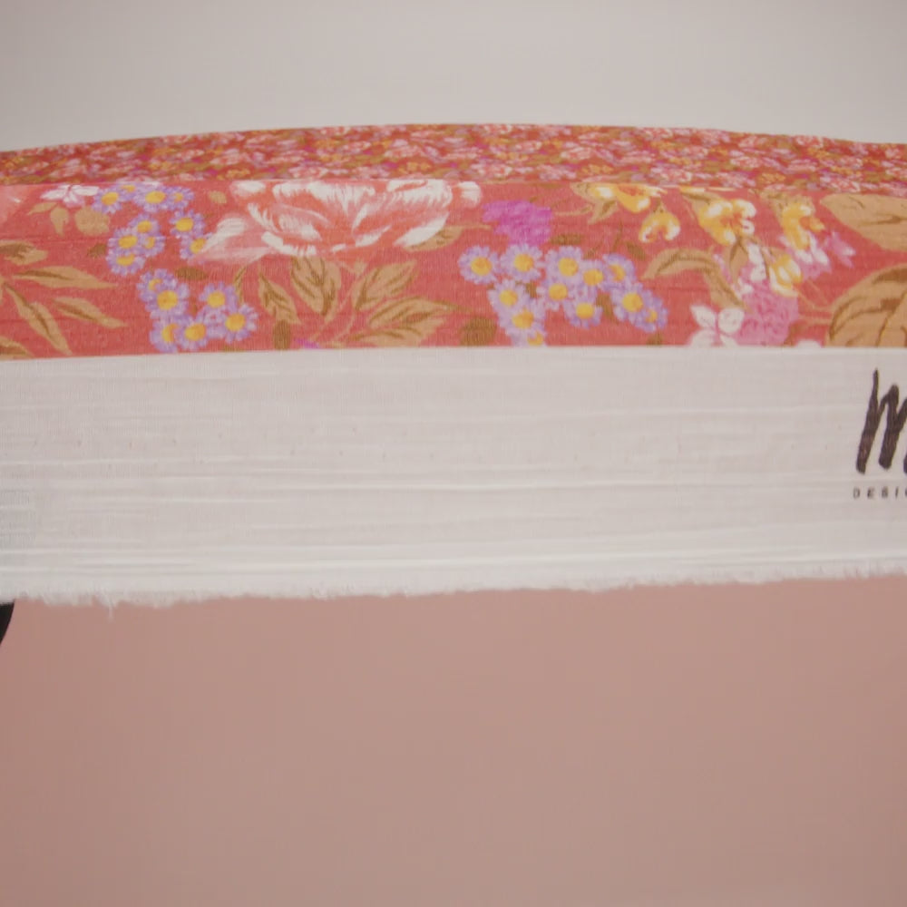 Crinkled Cotton Gauzy Woven - Coral Rose, Pink and Lavender Floral - Mood Exclusive Romantic Reverie Print - Image 6 of 6