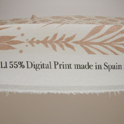 Linen and Rayon Woven - Beige and Cream Palm Leave Lines - Mood Exclusive Palm Parade Print
