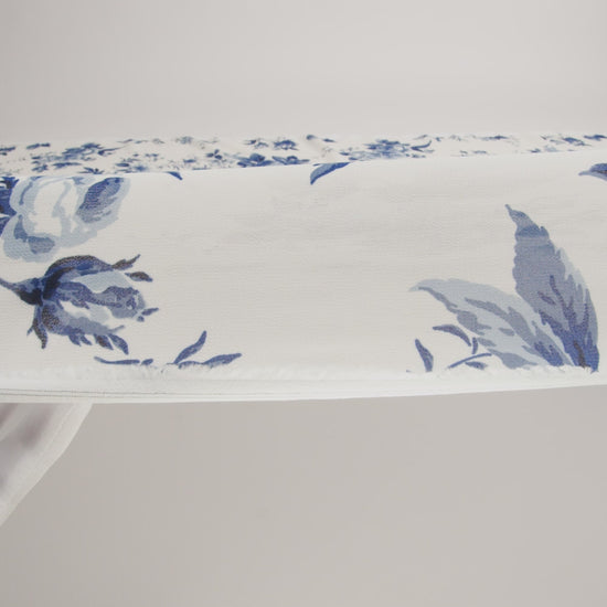 Viscose Georgette Print - Royal Blue and Off White Floral - Designer Deadstock - Image 6 of 6