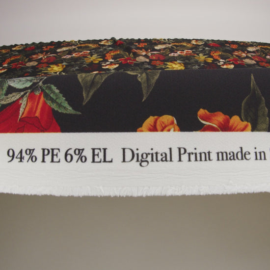 Stretch Polyester Crepe - Black Floral - Garden of Earthly Delights Print - Mood Exclusive Harvest Collection - Image 5 of 5