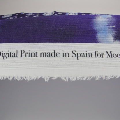 Slubbed Gauzy Cotton Woven - Indigo, Light Blue and White Large Tie Dye Spots - Mood Exclusive Dandelion Daydream Print