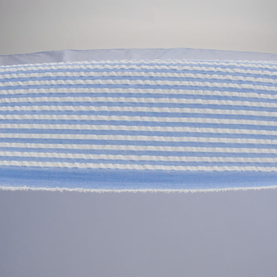 Polyester and Cotton Seersucker - Country Blue and White Candy Stripes - Wylie Collection - Image 6 of 7