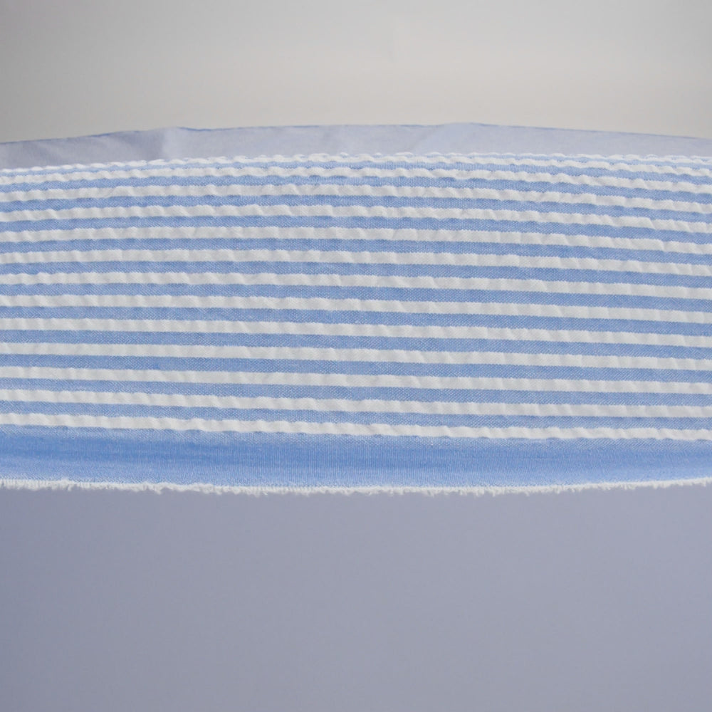 Polyester and Cotton Seersucker - Country Blue and White Candy Stripes - Wylie Collection - Image 6 of 7