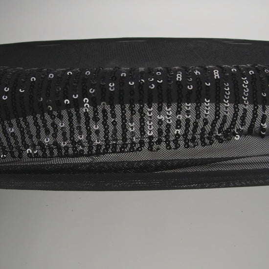 Recycled Polyester Circle Sequin Stripes on Stretch Mesh - Black - Transcendent Collection - Image 6 of 6