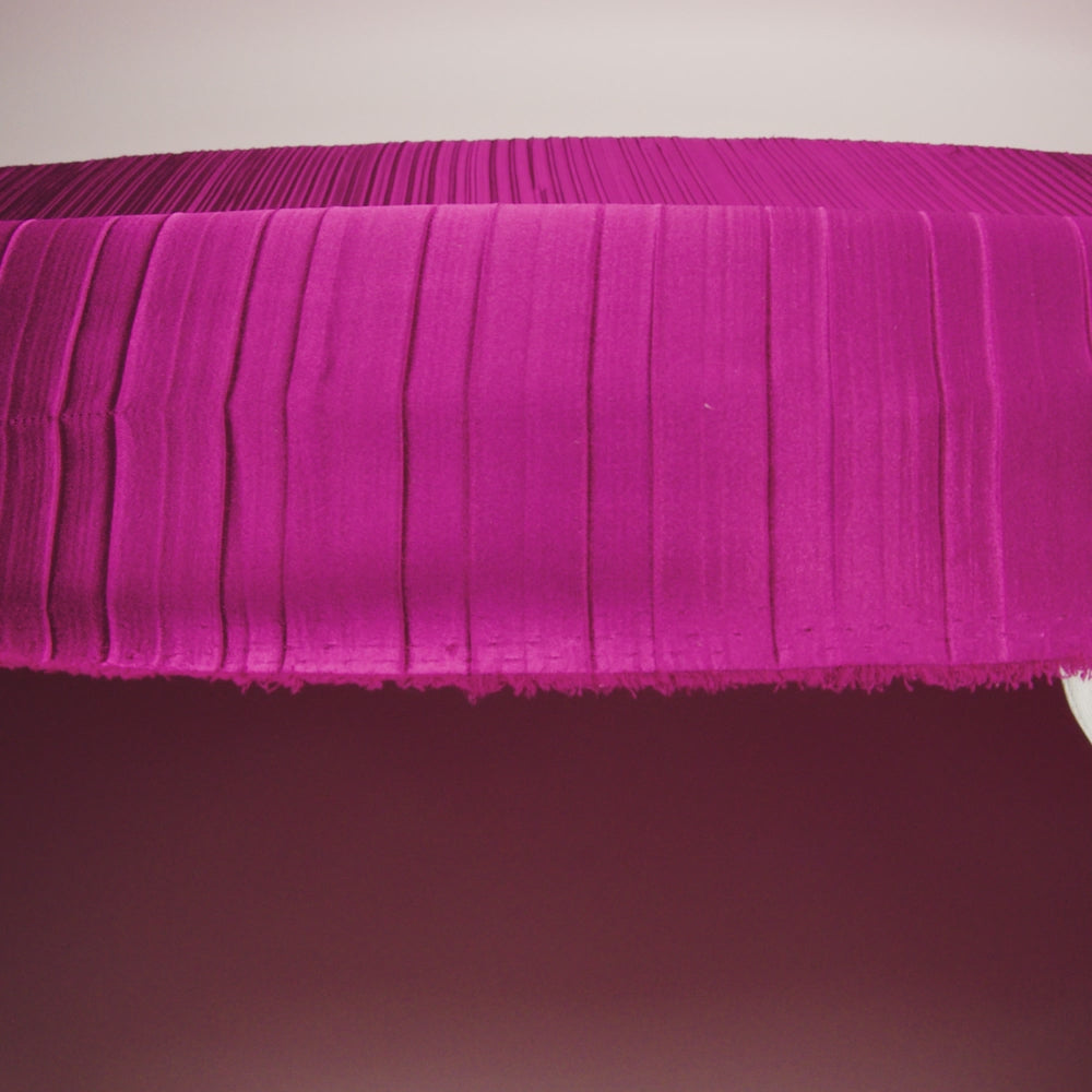 Pleated Stretch Satin - Raspberry Sorbet - Andreas Collection - Image 5 of 5