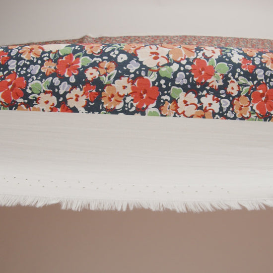 Cotton Poplin - Black and Peach Floral - Poppy Hypnosis Print - Mood Exclusive Secret Garden Collection - Image 6 of 7