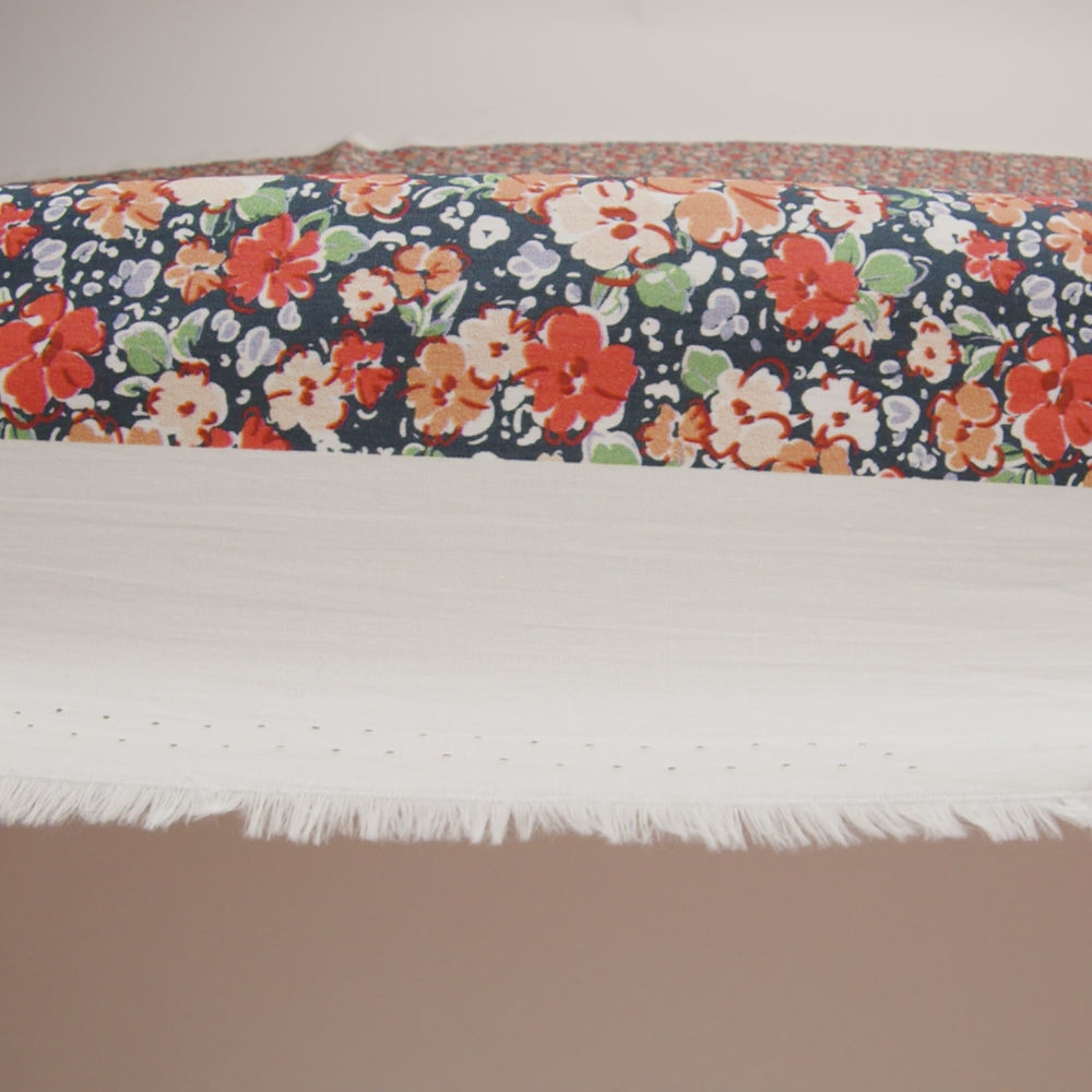 Cotton Poplin - Black and Peach Floral - Poppy Hypnosis Print - Mood Exclusive Secret Garden Collection - Image 6 of 7