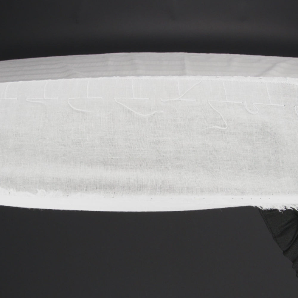 Embroidered Eyelet Cotton Voile - White Lattice and Floral Stripes - Naomi Collection - Image 6 of 6
