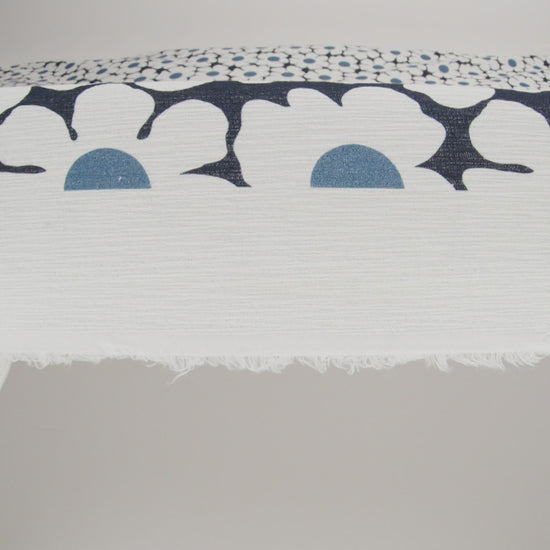 Slubbed Gauzy Cotton Woven - Navy, Blue and White Retro Daisies - Mood Exclusive Dancing Daisies Print - Image 6 of 6