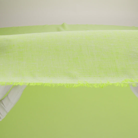 Lightweight Linen Chambray - Heathered Lime Green - Minerva Collection - Image 5 of 6
