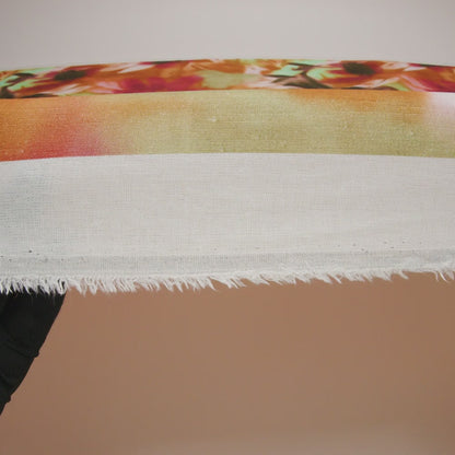 Linen and Rayon Woven - Burnt Orange, Seafoam Green and Wine Red Hazy Florals - Mood Exclusive Midsummer Mirage Print