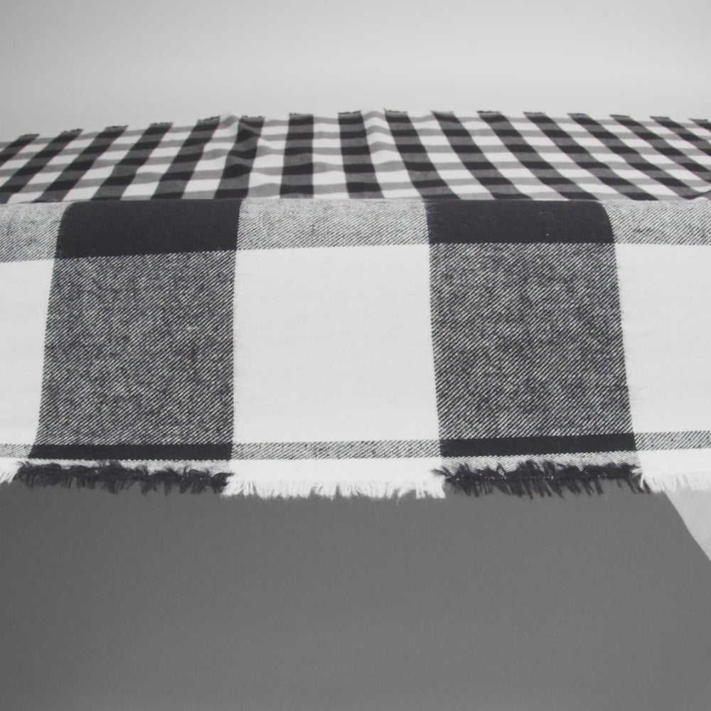 Buffalo Check Cotton Flannel - Black and White - Seco Collection - Image 5 of 5