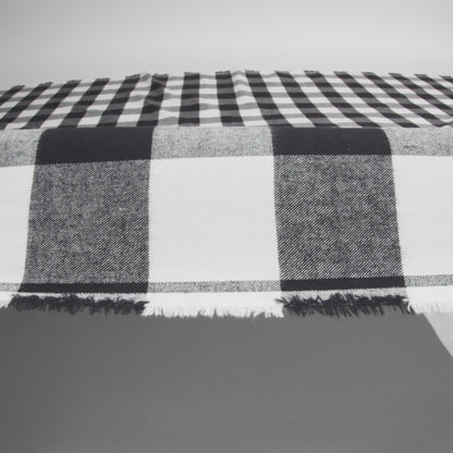 Buffalo Check Cotton Flannel - Black and White - Seco Collection