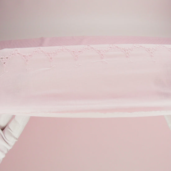 Embroidered Eyelet Cotton Voile - Baby Pink Circles of Circles - Naomi Collection - Image 6 of 6