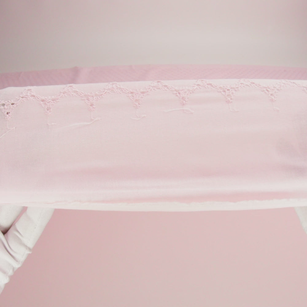 Embroidered Eyelet Cotton Voile - Baby Pink Circles of Circles - Naomi Collection - Image 6 of 6