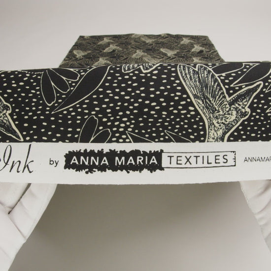 Printed Quilting Cotton by Anna Maria Textiles for Northcott - Black Hummingbirds and Coneflowers - Indelible Ink Collection - Image 6 of 6