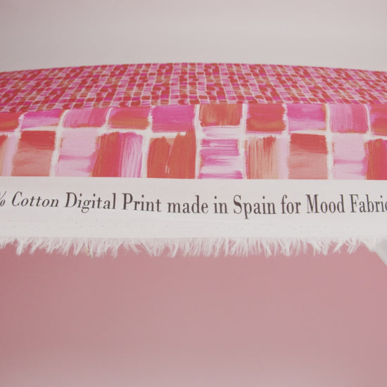 Cotton Voile - Pink Painted Squares - Swatch Me Print - Mood Exclusive Citrus Collection - Image 6 of 7