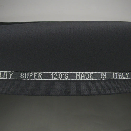 Super 120 Virgin Wool Suiting Made in Italy - Black - Image 6 of 6