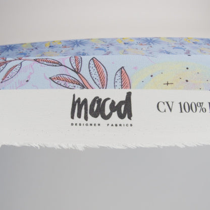 Viscose Crepe Print - Blue and Yellow Celestial Creatures - Mood Exclusive Mythical Me