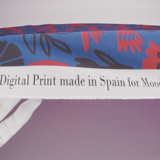 Mood Exclusive Blue Feathered Folklore Sustainable Viscose and Polyester Twill - Image 6 of 6