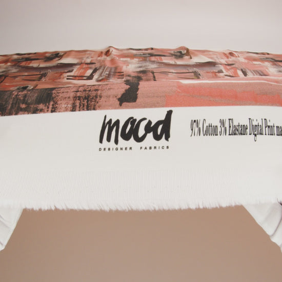 Stretch Cotton Sateen - Pink and Gray Brushstrokes - Brush With Danger Print - Mood Exclusive Rio Collection - Image 5 of 5