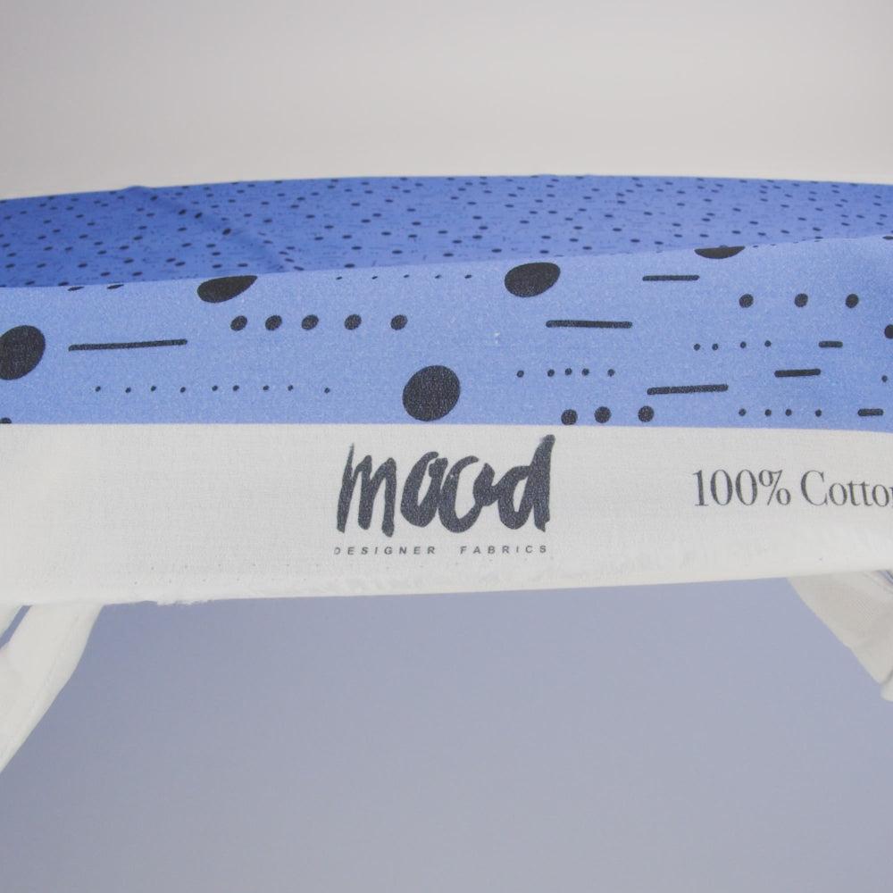 Mood Exclusive Blue Dot-Dash Decode Cotton Crepe - Image 6 of 6
